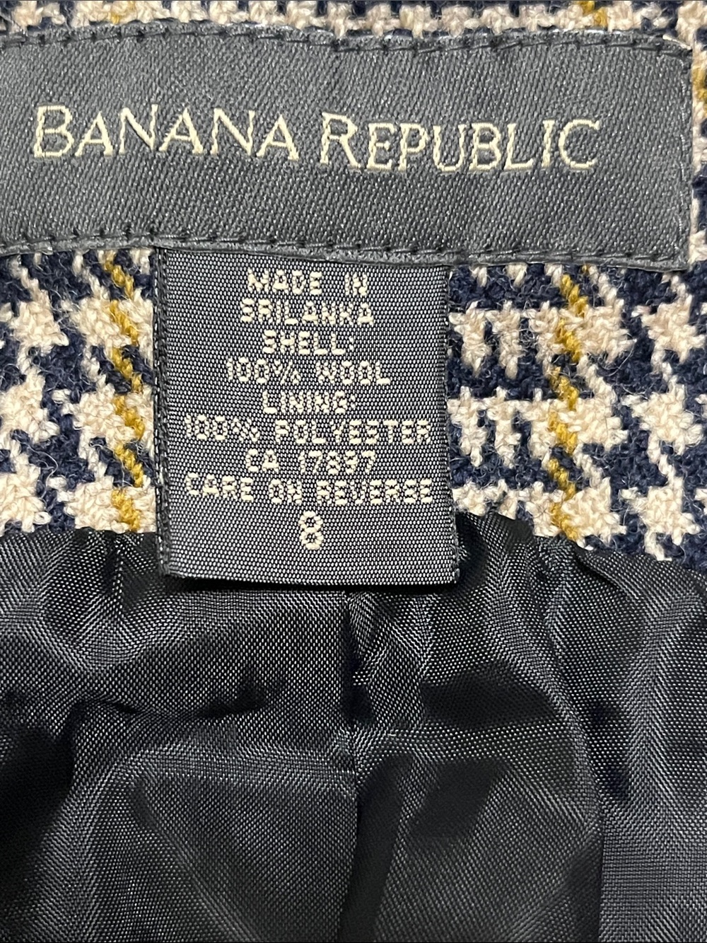 VINTAGE BANANA REPUBLIC WOOL GLEN Plaid Tweed TWO PIECE VEST SKIRT SUIT SZ 8 - Picture 13 of 16